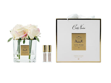 COUTURE SQUARE 4 ROSE BUDS CLEAR GLASS GOLD - Blush - SVC402